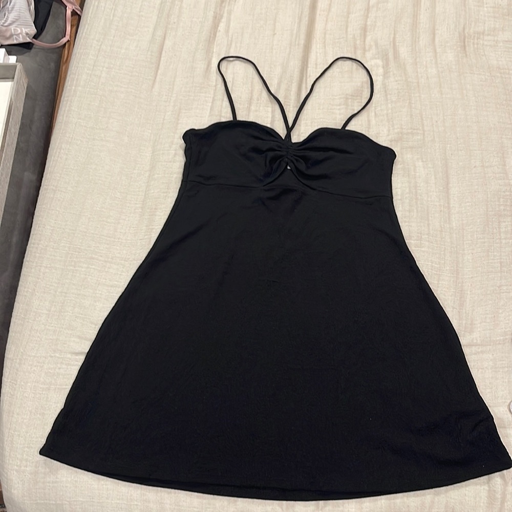 Black halter neck dress